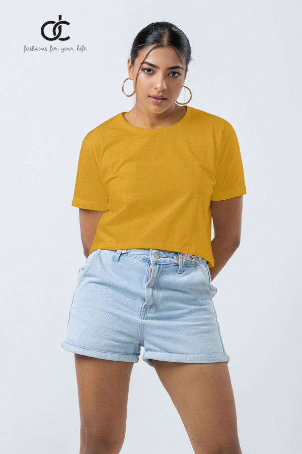 ROLLER SLEEVE RIB CROP TOP